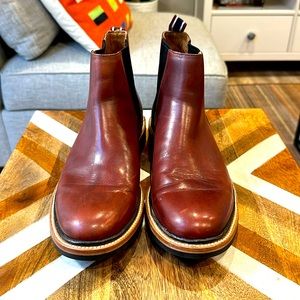 J-Crew hazelnut leather Chelsea boot, size 8.5 Men’s, worn twice, like-new!